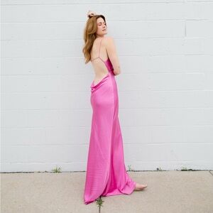Meshki pink satin dress